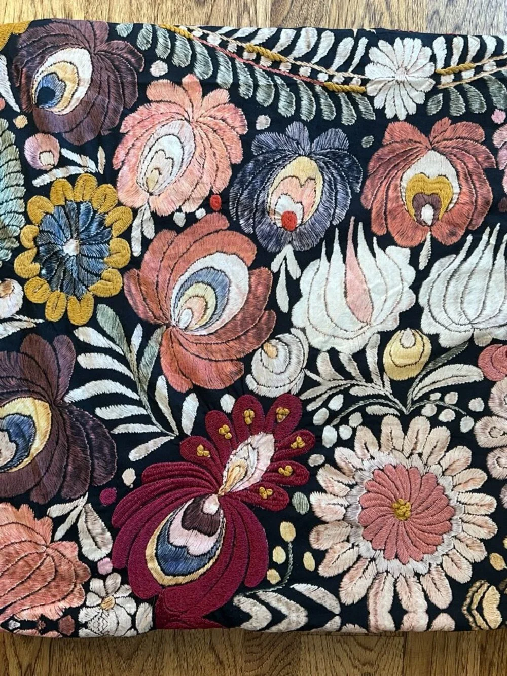 NEW! POTTERY BARN Helena Embroidered Floral Percale Duvet Cover FULL/QUEEN BOHO